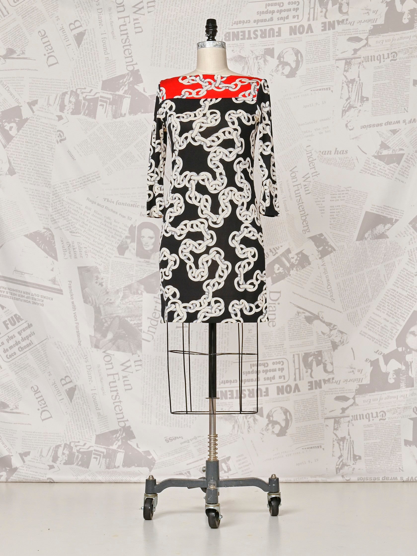 dvf silk shift dress Silk Chain Print Dress