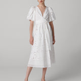 Delilah Eyelet Cotton Wrap Dress