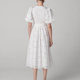 Delilah Eyelet Cotton Wrap Dress