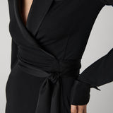 Tuxedo Pia Wrap Dress