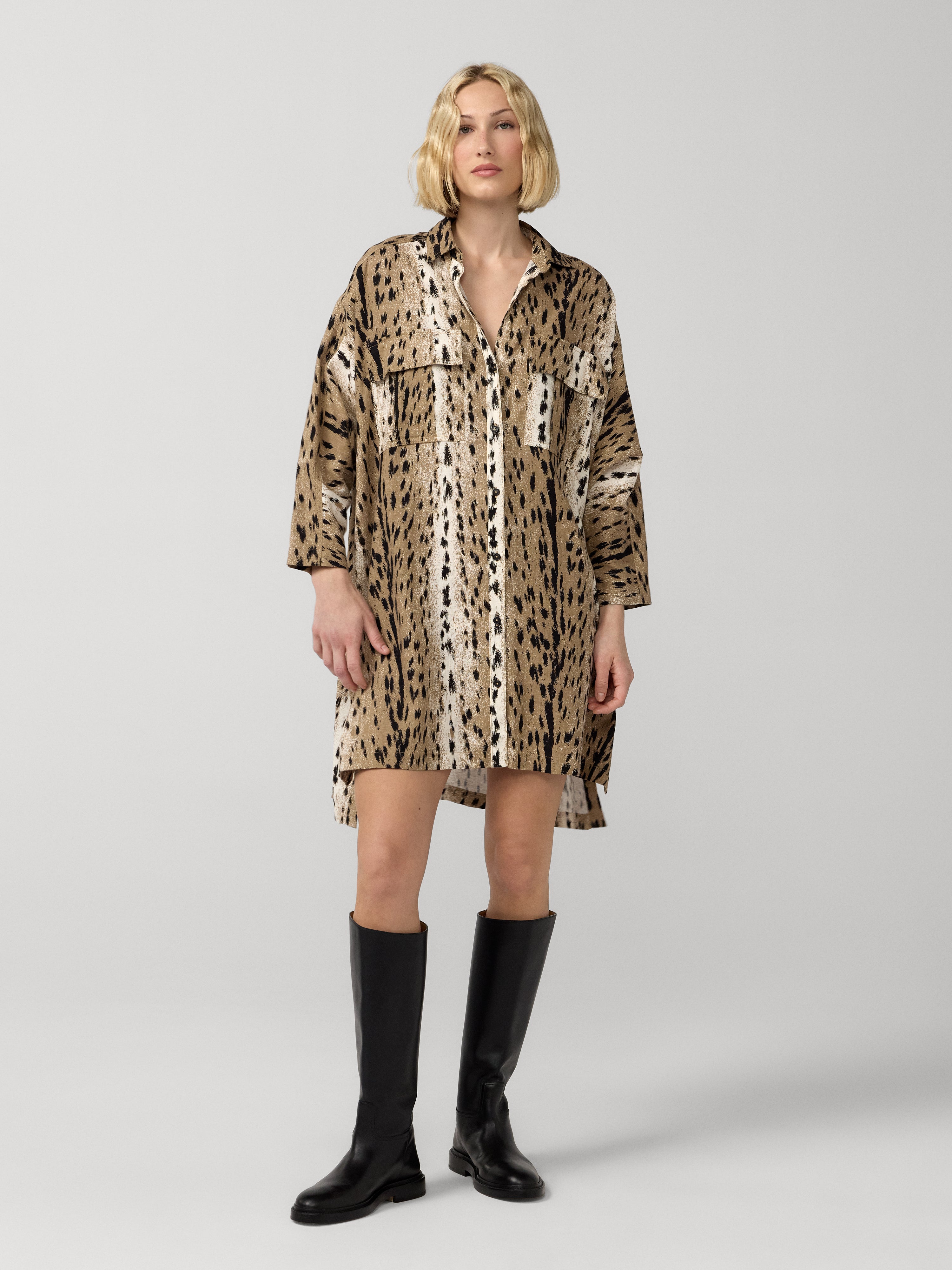 animal print shirt dress Indy Dress – Diane von Furstenberg