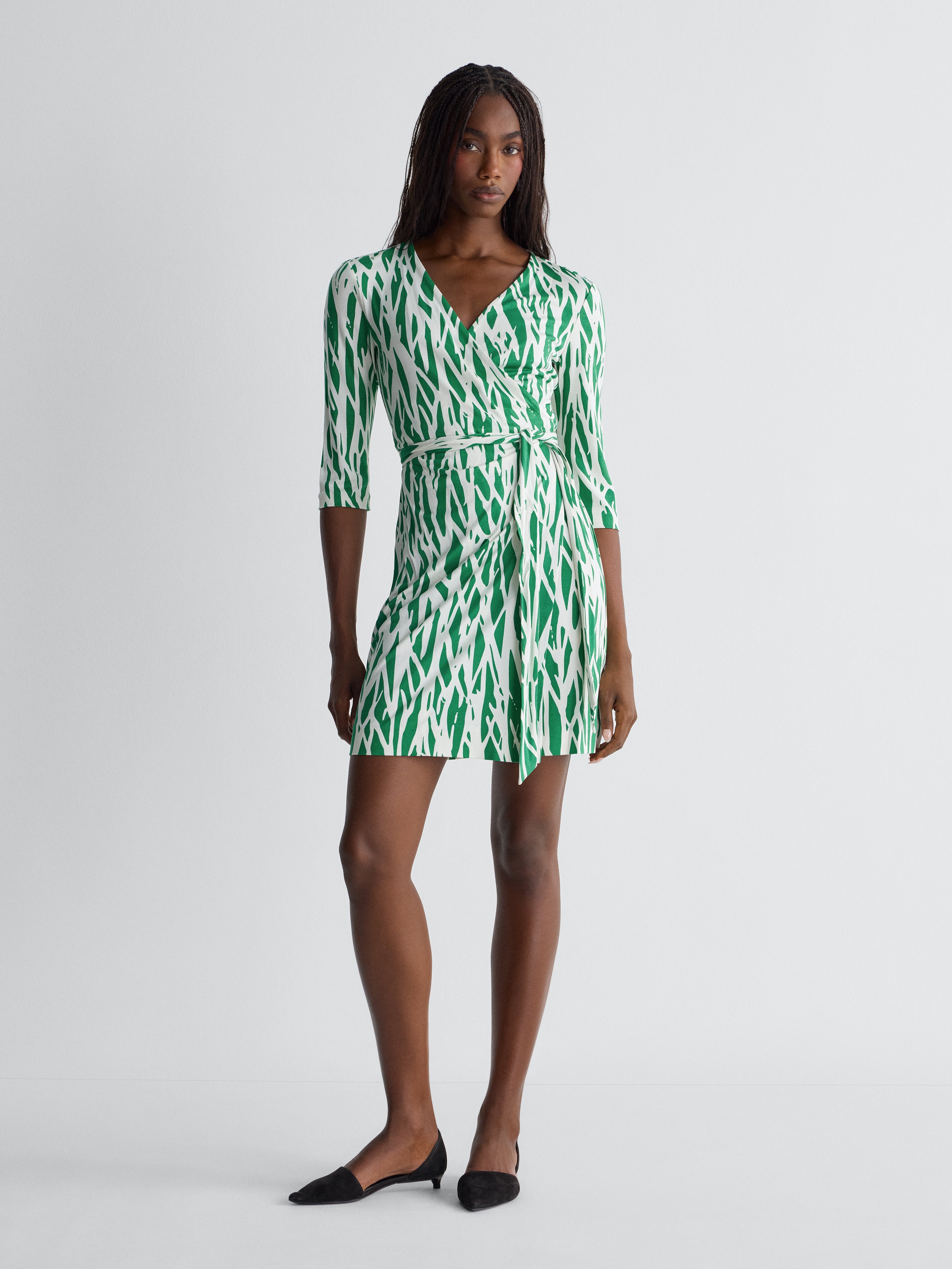 silk wrap dress DVF Julian Jersey Romance Isn't Dead—Not If Long Silk Dress TopAlexander Color:01