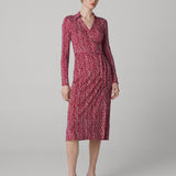 Abigail Silk Jersey Midi Wrap Dress