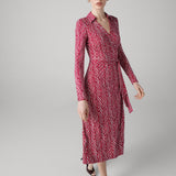 Abigail Silk Jersey Midi Wrap Dress