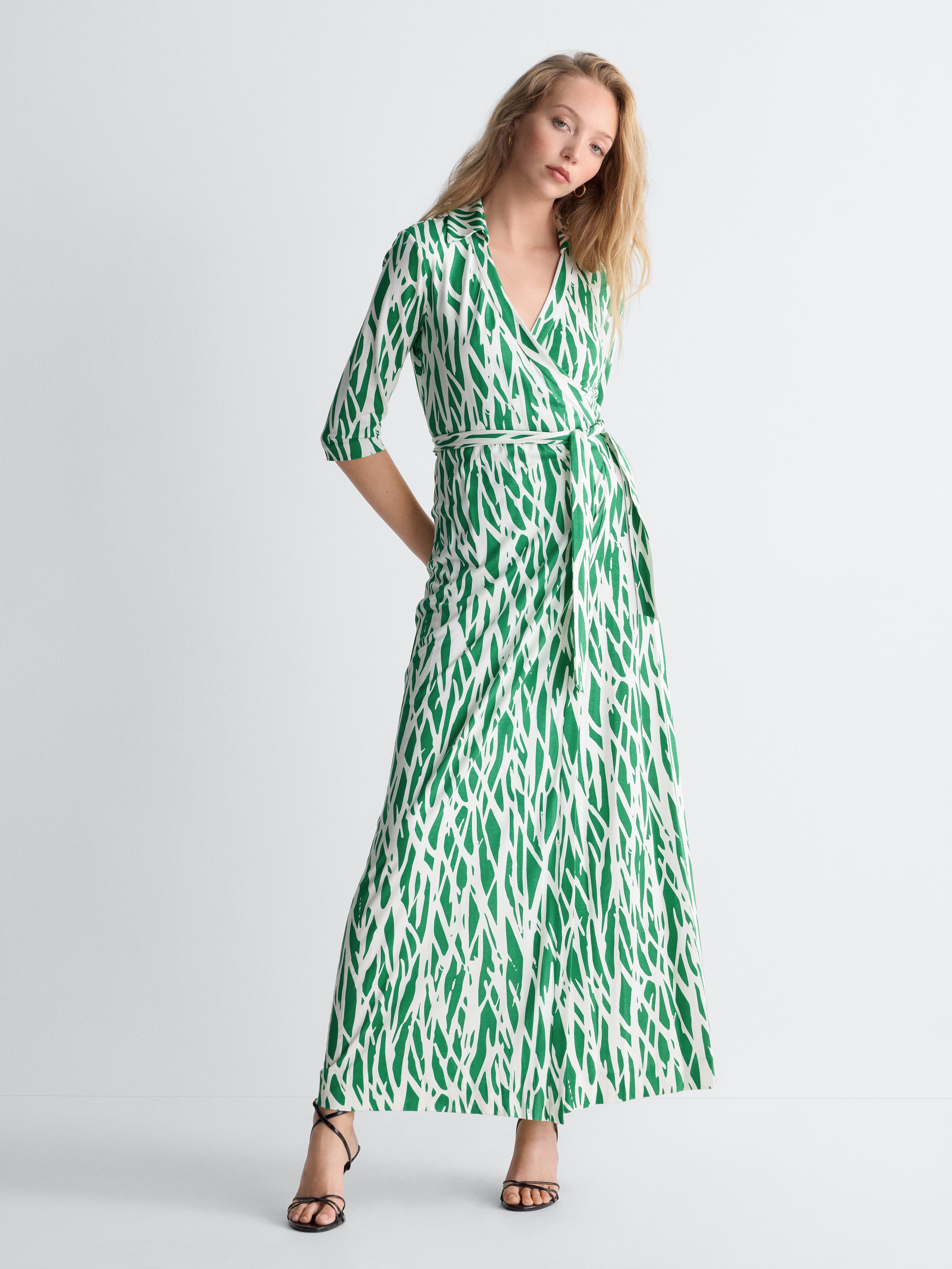 green wrap dress Abigail Silk Jersey Maxi – Diane von Furstenberg Step into the enchantment Formal Smart Business Casual 383 Size:7 years (122 cm)