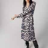 Abigail Silk Jersey Midi Wrap Dress