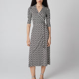 Abigail Silk Jersey Midi Wrap Dress