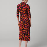Abigail Silk Jersey Midi Wrap Dress