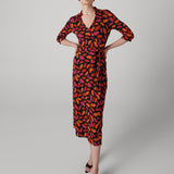 Abigail Silk Jersey Midi Wrap Dress