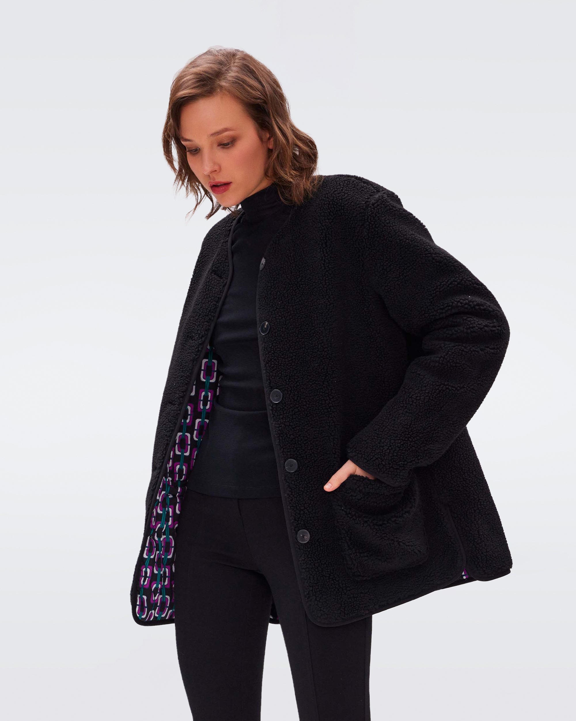 Dvf coat clearance