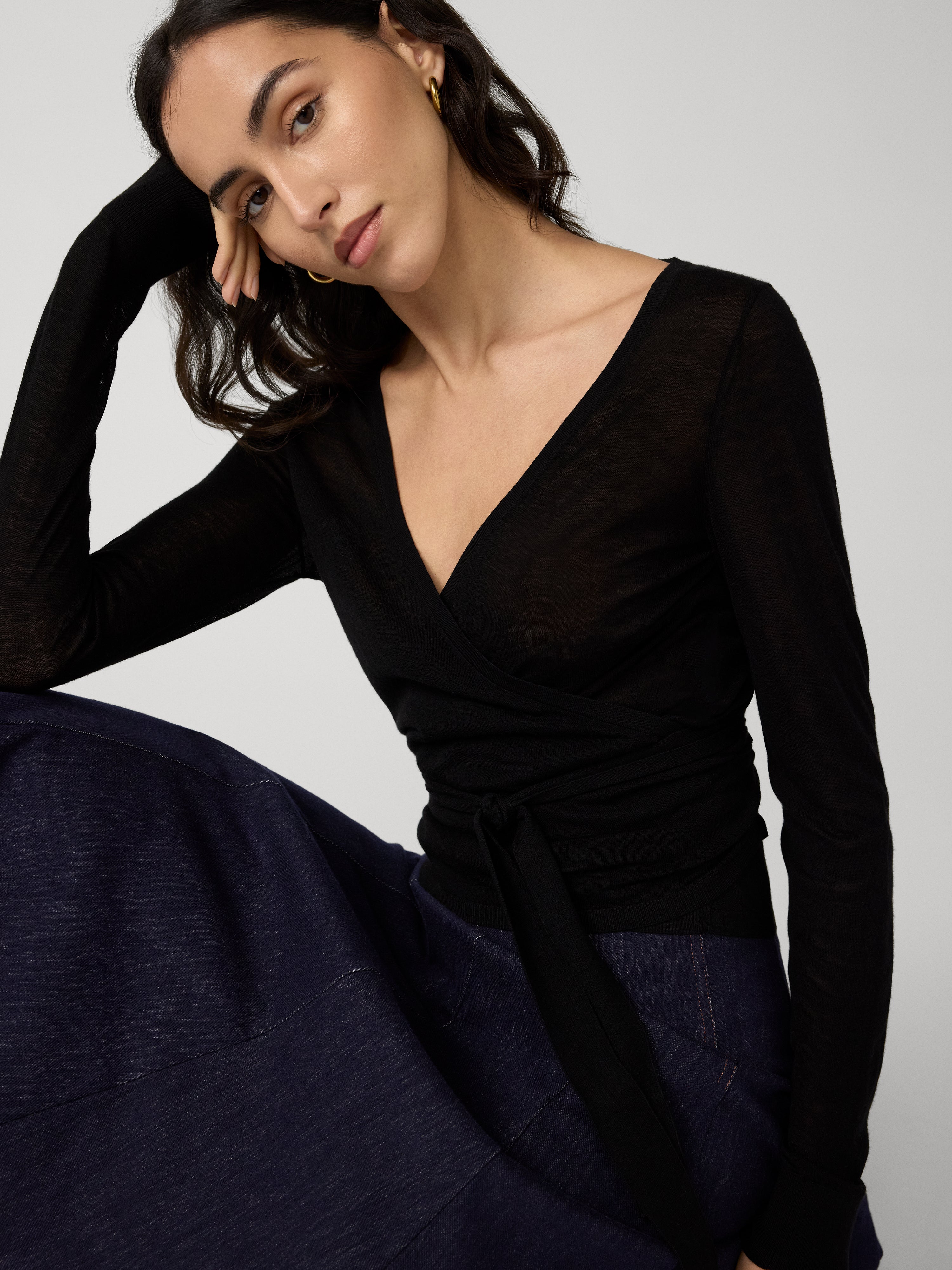 DIANE VON FURSTENBERG ブラックラップカーディガン Ballerina Wrap Top – Diane von Furstenberg