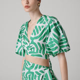 Luciana Cotton Poplin Wrap Top