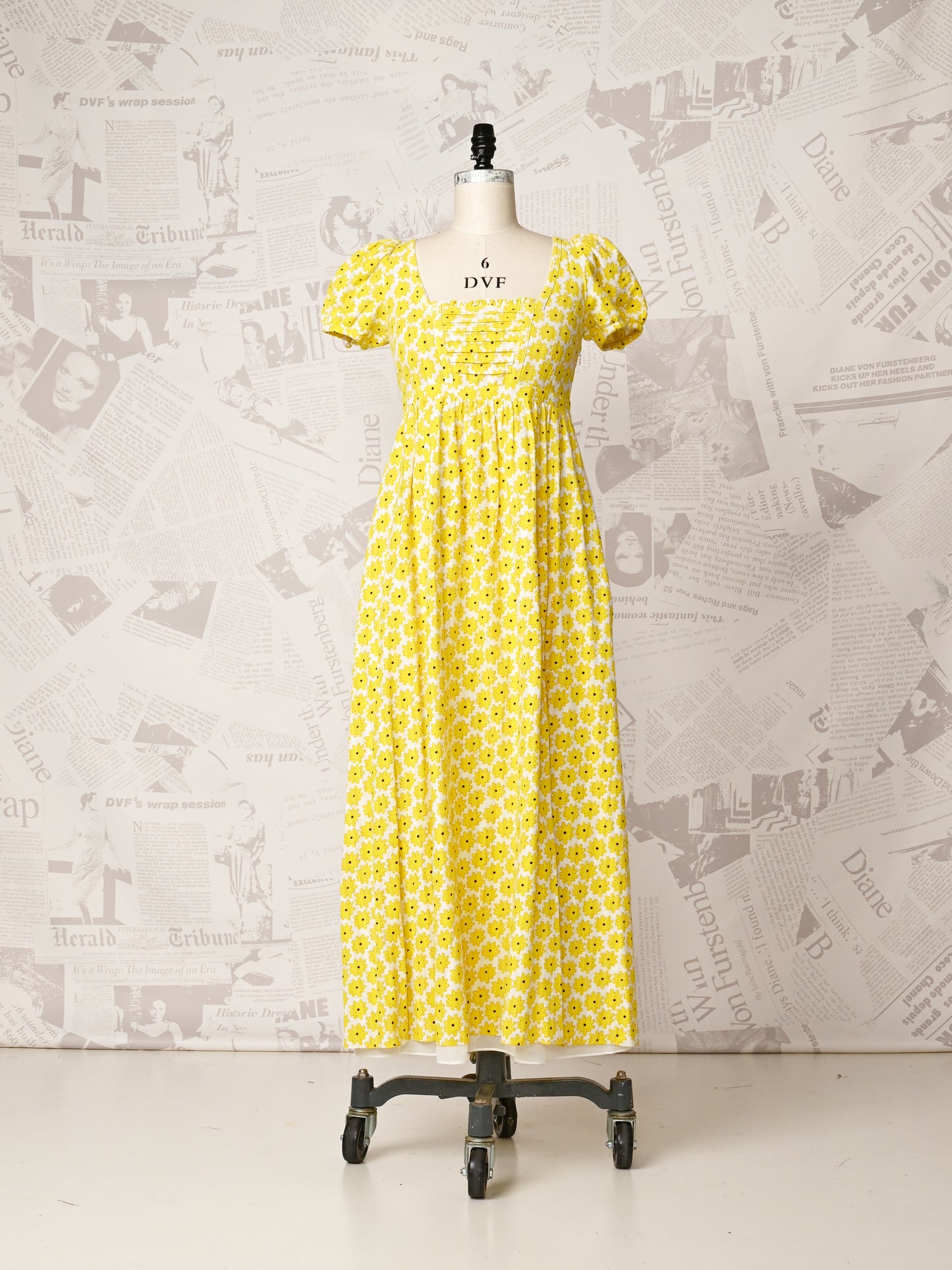 Diane Von Furstenberg, Poppy floral jacquard cotton Maxi dress, Women, Yellow, US 6, Dresses