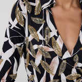 Abigail Maxi Embellished Wrap Dress