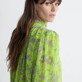 Angelina Chiffon Blouse in Celandine Crystal, close-up