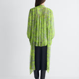 Angelina Chiffon Blouse in Celandine Crystal, back view