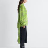 Angelina Chiffon Blouse in Celandine Crystal, side view