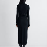 Donna Wool Sweater Dress in Black, back view