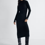 Donna Wool Sweater Dress in Black, alternate pose