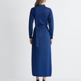 Asterin Wrap Dress in Cobalt, back view
