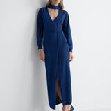 Asterin Wrap Dress in Cobalt, alternate pose