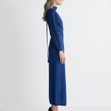 Asterin Wrap Dress in Cobalt, side view