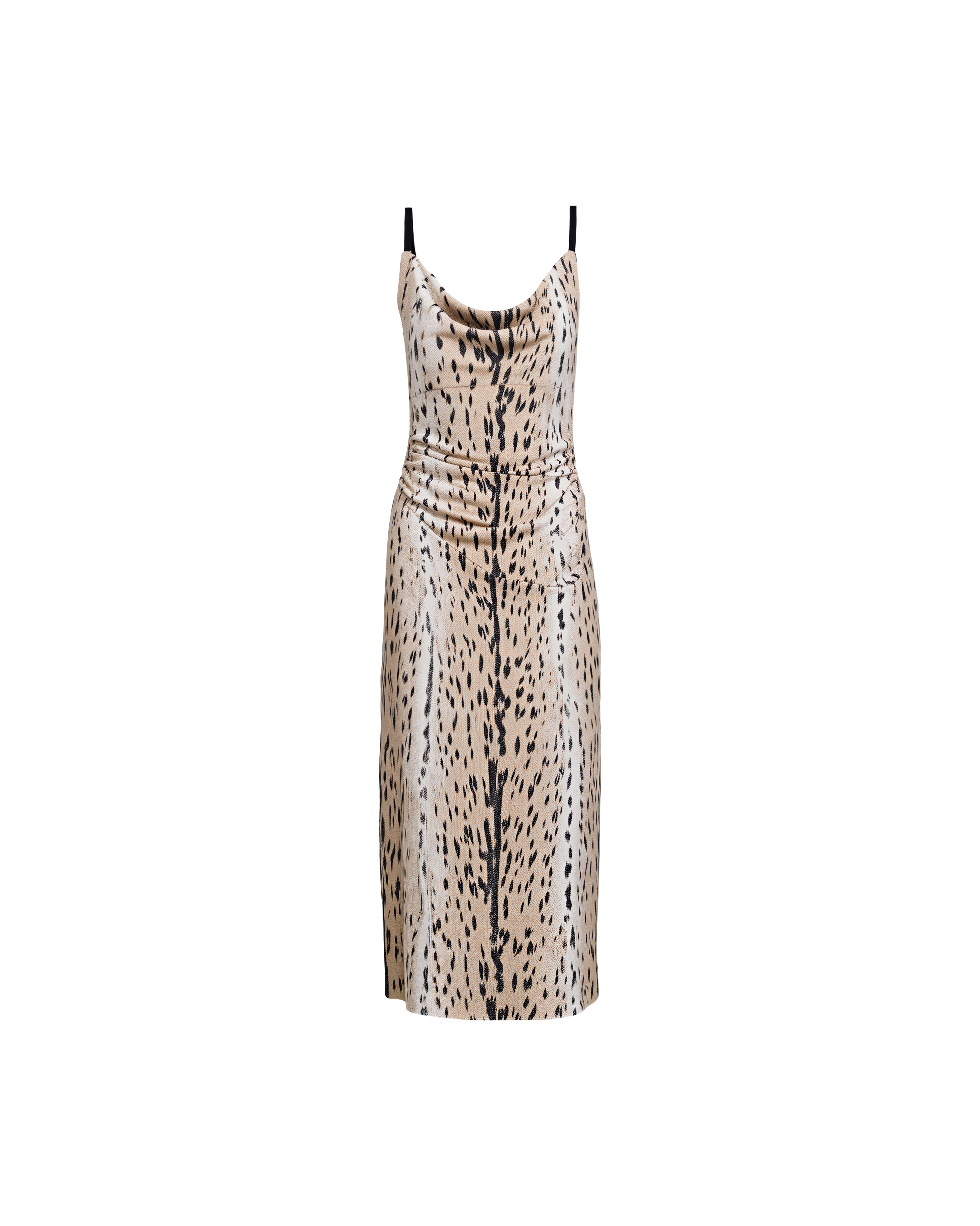 leopard slip dress midi Cognac Leopard Print Sleeveless Midi Slip Dress