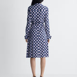 Diane Jersey Shirt Dress in Window Pane, back view