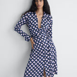 Diane Jersey Shirt Dress in Window Pane, alternate pose