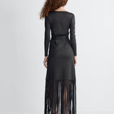 Grazia Wrap Dress in Black, back view