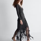 Grazia Wrap Dress in Black, alternate pose