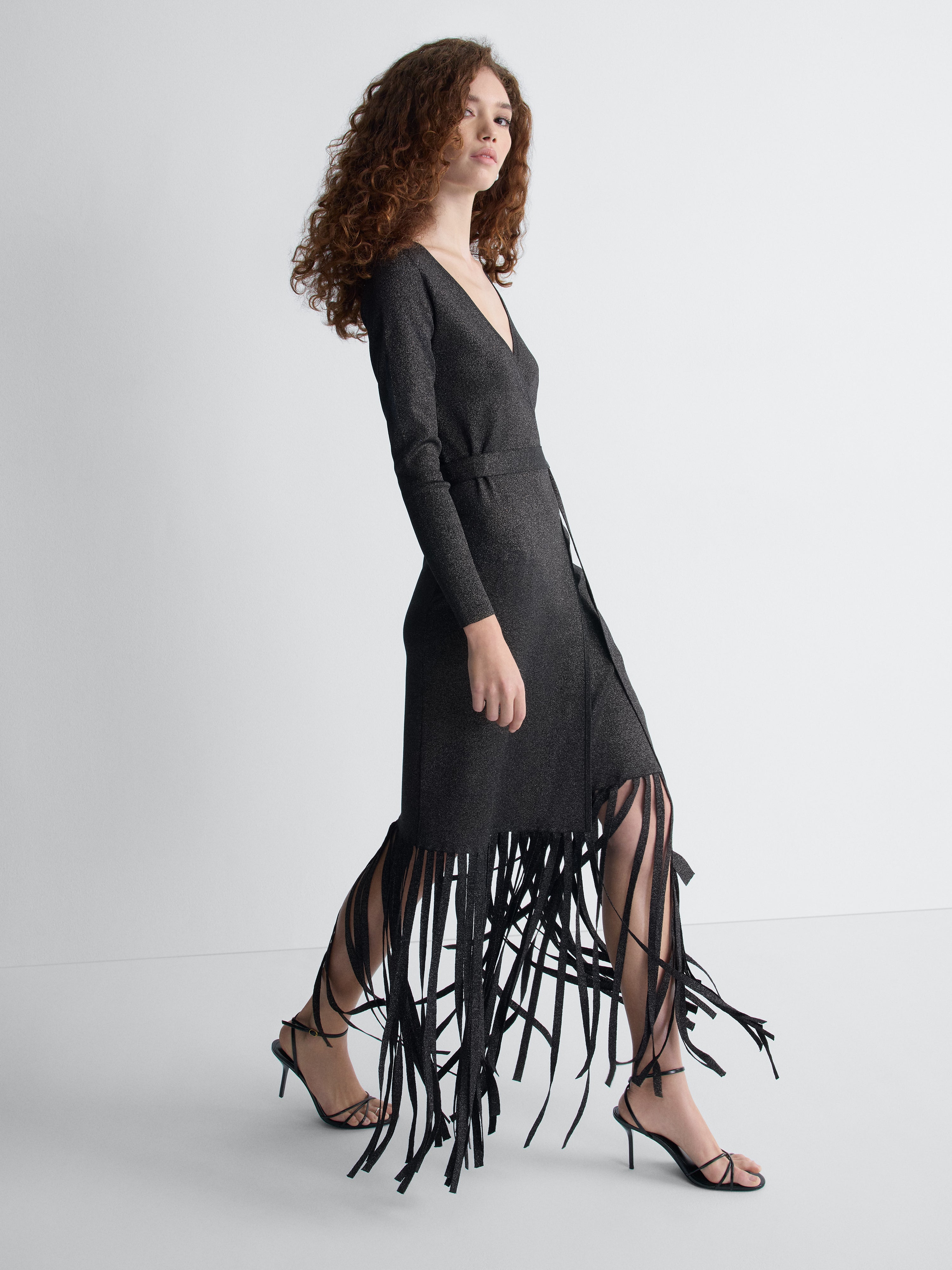 Grazia Wrap Dress in Black, alternate pose