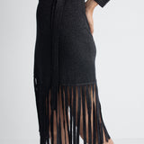 Nell Knit Mini Dress in Black, close-up