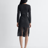Nell Knit Mini Dress in Black, back view