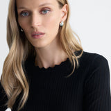 Portia Knit Dress in Black, close-up