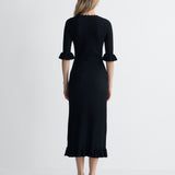 Portia Knit Dress in Black, back view