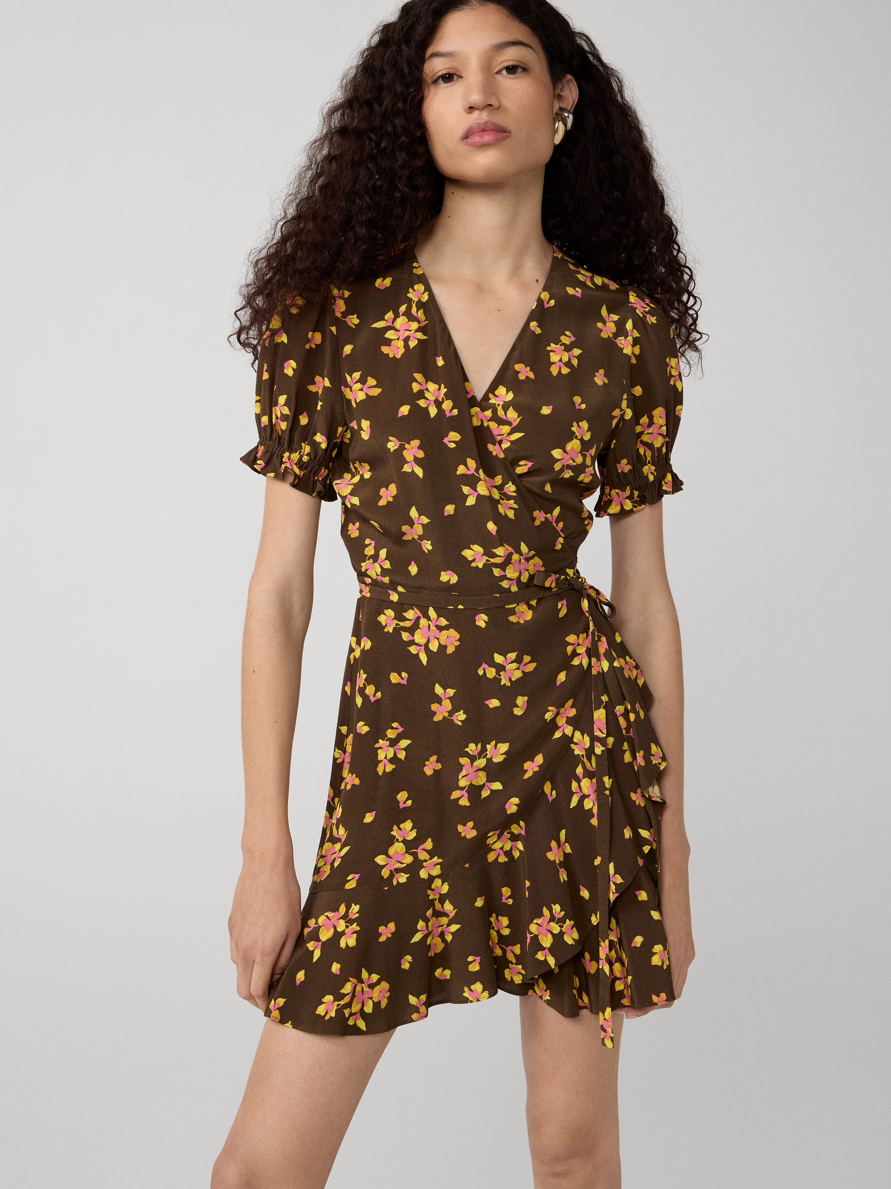 dvf tie front mini dress Diane von Furstenberg Floral Tie Waist Mini Dress evaChic