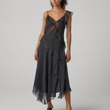 Sloane Dress in Signature Pinstripe Black