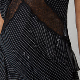 Sloane Dress in Signature Pinstripe Black