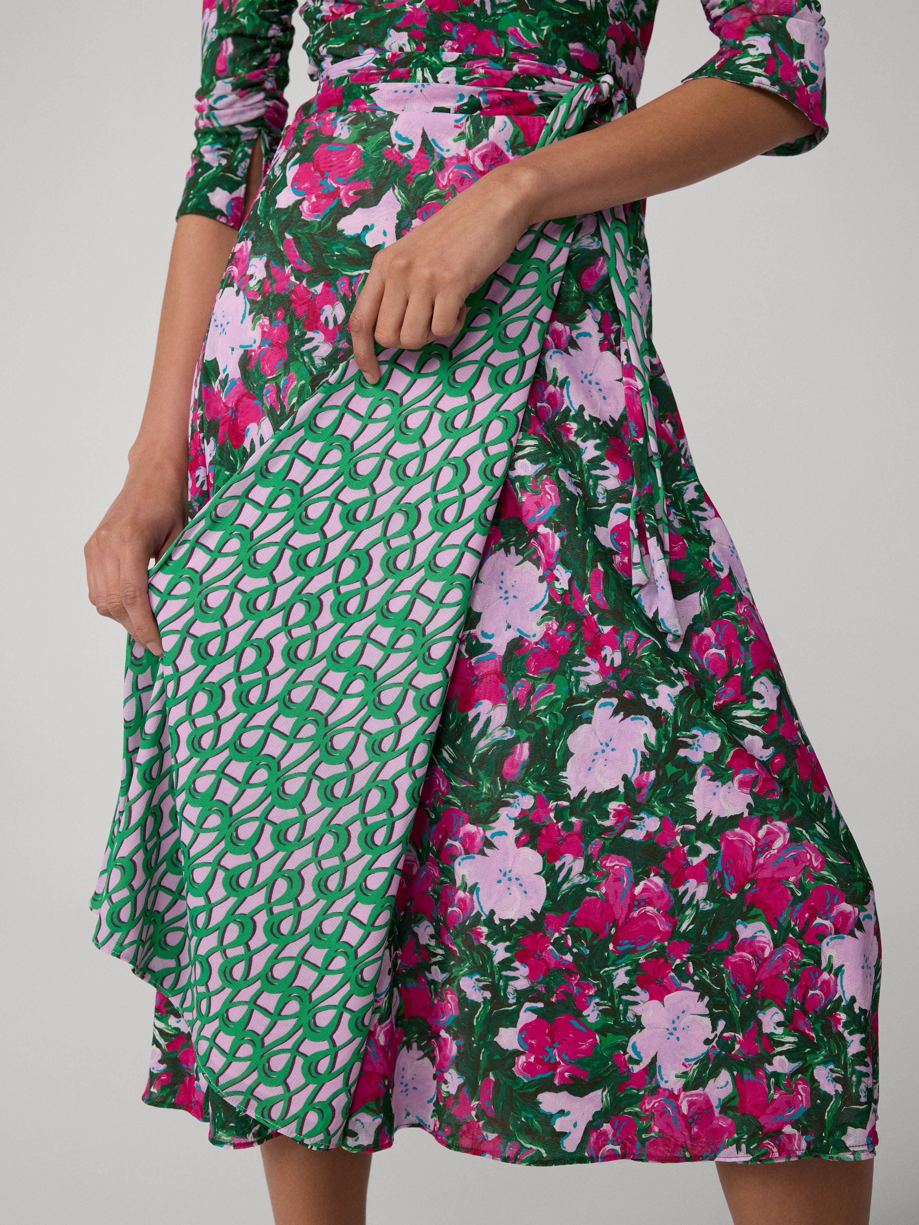 green and pink wrap dress Green And Pink Keeper Dress main image 0