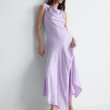 Cosette Satin Dress in Lilac, alternate pose