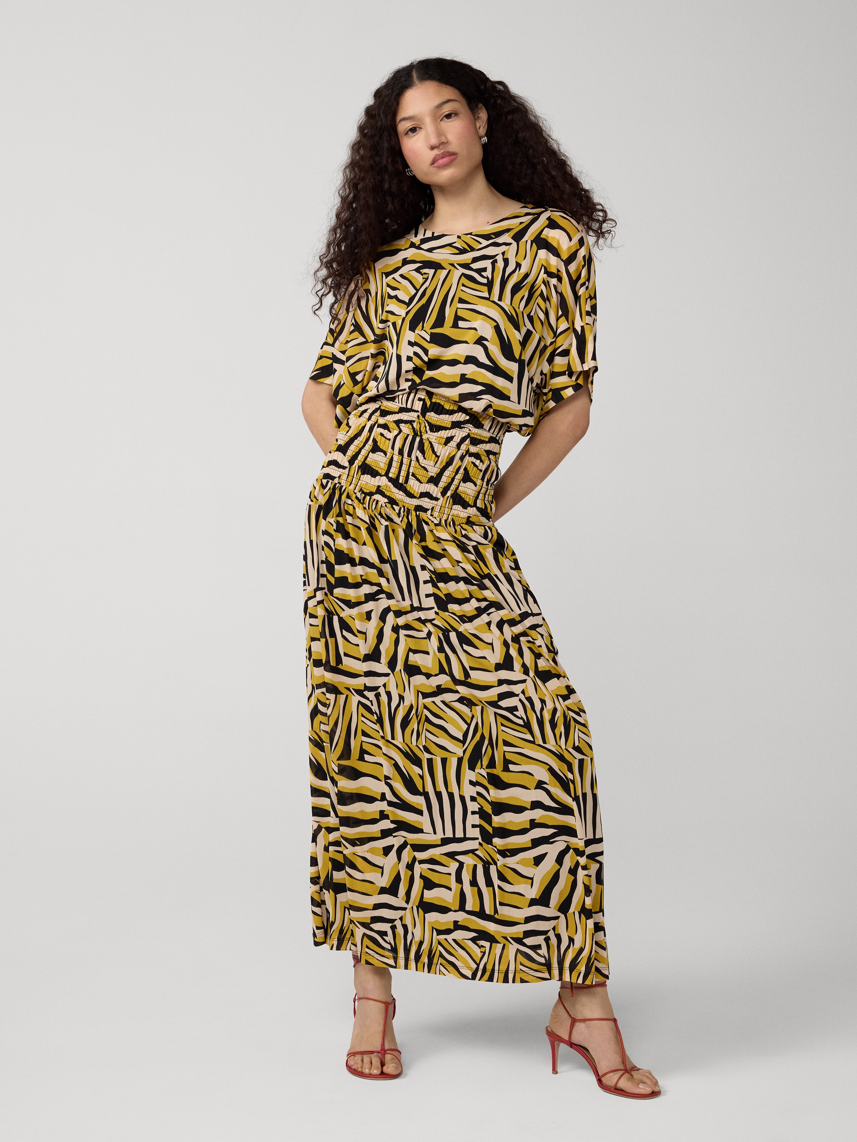 dvf yellow maxi dress Diane von Furstenberg Snake-print Maxi Dress