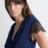 Mariana Jersey Dress in Maritime, close-up