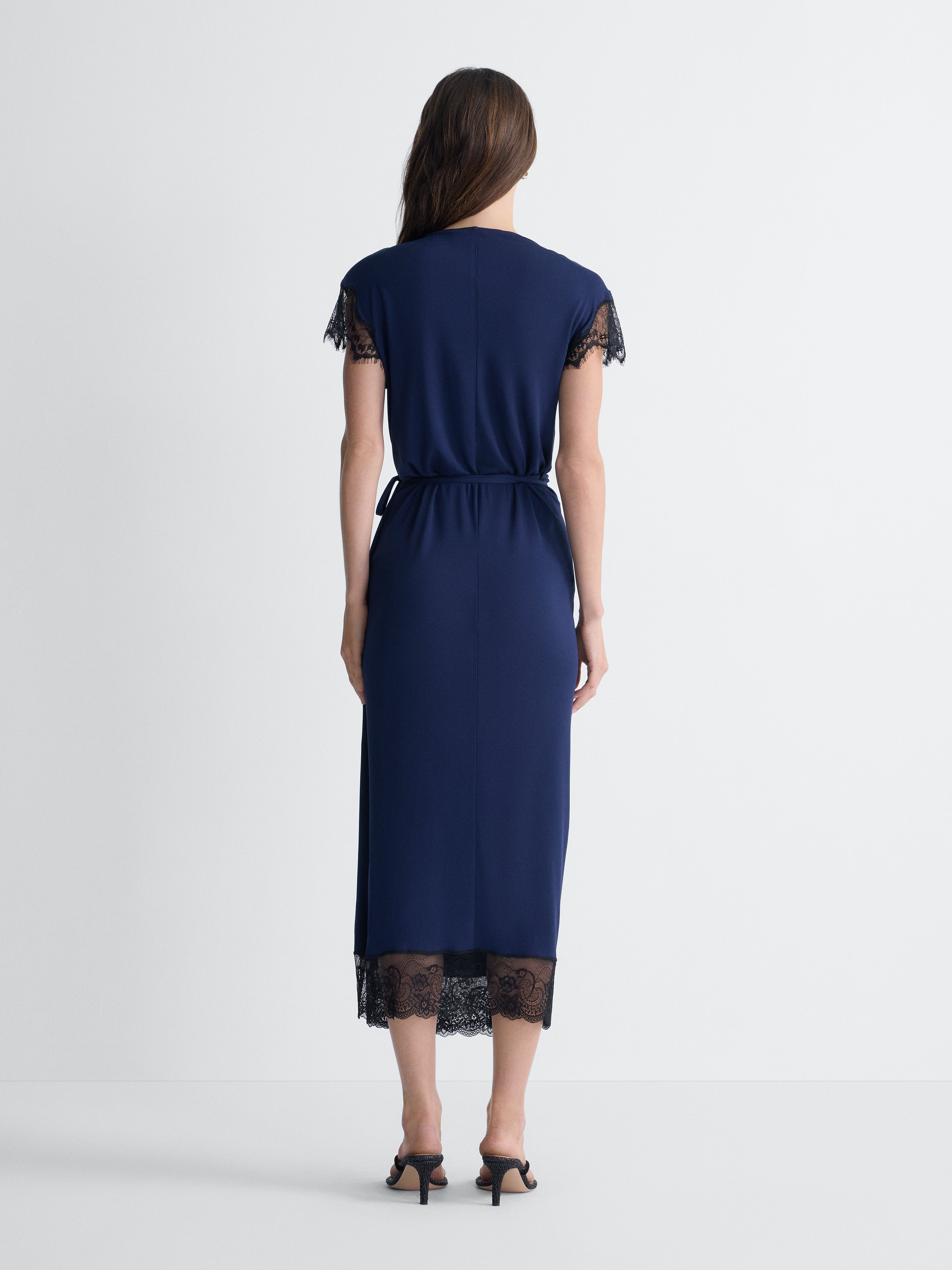 Mariana Jersey Dress in Maritime, back view