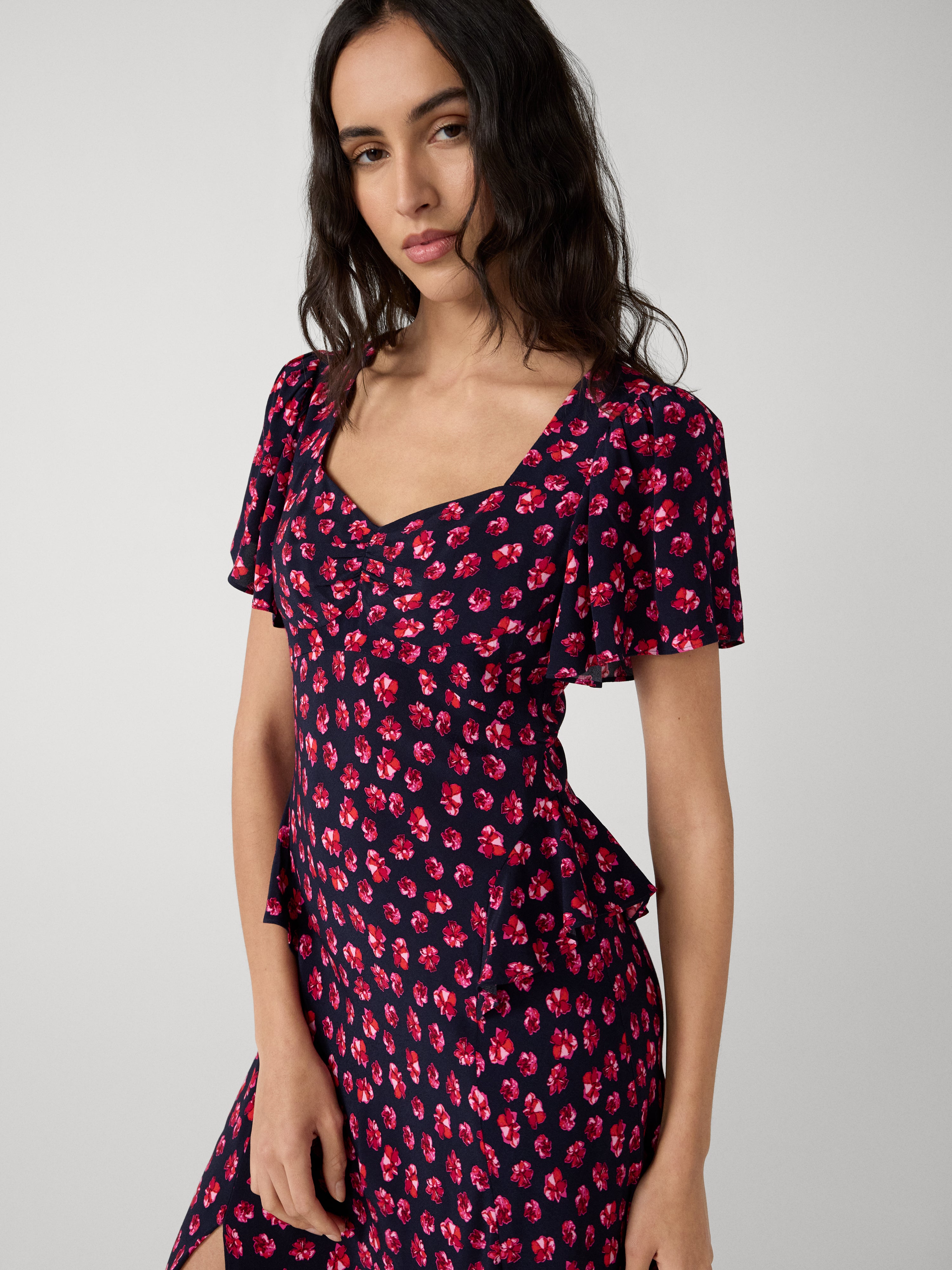 DIANE von FURSTENBERG 青・赤ドット柄 ラップドレス Aurora Dress – Diane von Furstenberg