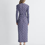 Amadis Reversible Mesh Dress in Window Pane, back view