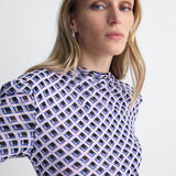 Amadis Reversible Mesh Dress in Window Pane, reverse side, close-up
