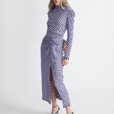 Amadis Reversible Mesh Dress in Window Pane, reverse side, alternate pose