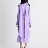 Ambra Satin Dress in Lilac, back view