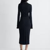 Evangeline Jersey Dress in Black, back view